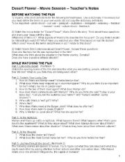 English Worksheet: DESERT FLOWER - Movie Worksheet (Teachers Notes) 