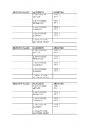 English Worksheet: Favorite Fruit Interview
