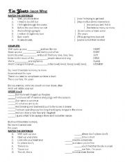 English Worksheet: i´m yours