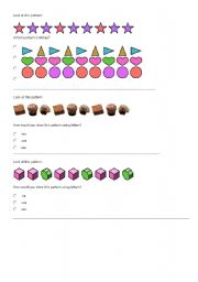 English Worksheet: Patterns