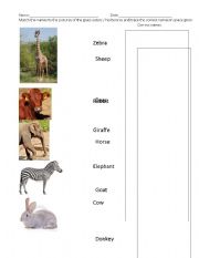 English worksheet: Herbivores match the following worksheet