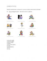 English Worksheet: Leisure Activities