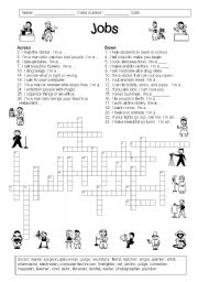 English Worksheet: Jobs-- Giant Crossword 