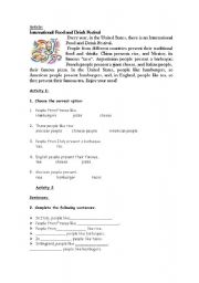 English Worksheet: Typical food
