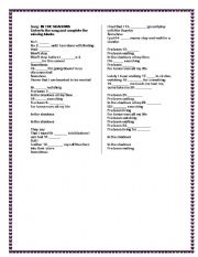 English Worksheet: SONG IN THE SHADOWS