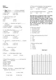 English worksheet: revision HO