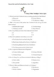 English Worksheet: Harry Potter Movie Quiz with Key