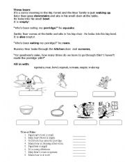 English worksheet: Three bears