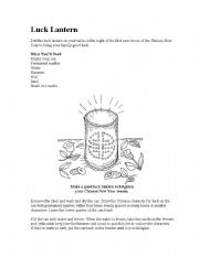 English worksheet: Lucky Lantern