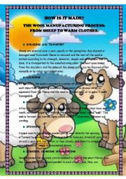 How it is made? Wool process. Reading and comprehension questions