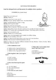 English Worksheet: Reading Cooking