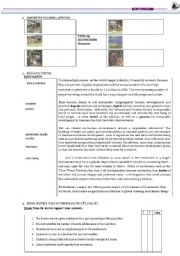 English Worksheet: ECOTOURISM- Reading Comprehension