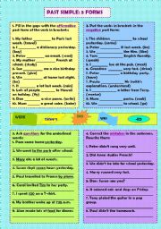 English Worksheet: Past simple: all forms