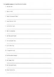 English worksheet: Simple Present Sentences
