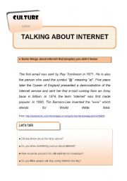 English Worksheet: Talking about internet for Basic students