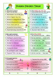 English Worksheet: Present Perfect Tense