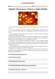 English Worksheet: Halloween