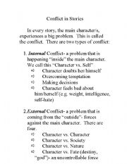 English Worksheet: Conflict in Stories
