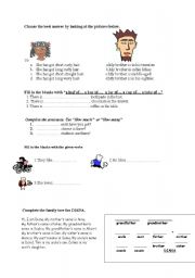 English worksheet: 6 th class examples