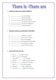 English Worksheet: There is _There are