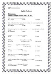 English Worksheet: grammar and spelling sheet