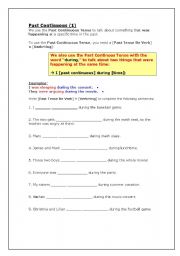 English Worksheet: past continuous 