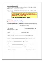 English worksheet: past continuous 