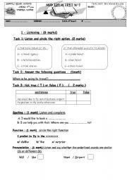 English Worksheet: MID TERM TEST 8TH FORM