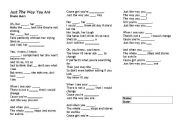 English worksheet: Just the way you are - Bruno Mars