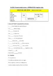 English Worksheet: Present simple (to be, to have got & can) Affirmative&negative Super easy ex.