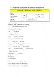 English worksheet: Present simple (to be, to have got & can) Affirmative&negative Super easy ex.