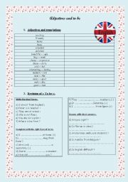 English worksheet: Adjectives and To be : introduction