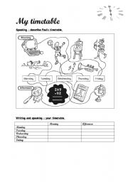 English Worksheet: My timetable