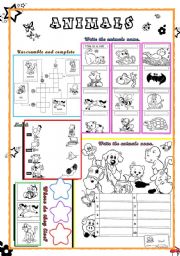 English Worksheet: Animals 