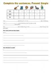 English Worksheet: PRESENT SIMPLE EXERCISES