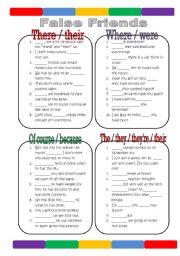 English Worksheet: False Friends 1