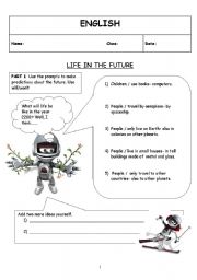 English Worksheet: Future Predictions