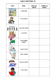 English Worksheet: DAILY ROUTINE-SPELLING II