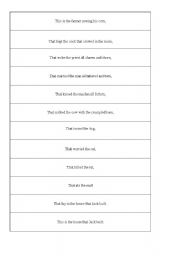 English Worksheet: The House that Jack Built - Jigsaw reading and vocab