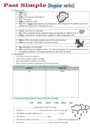 English Worksheet: Past Simple ( Regular Verbs) 1