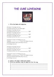 English Worksheet: The Cure. Lovesong