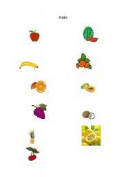 English Worksheet: Fruits