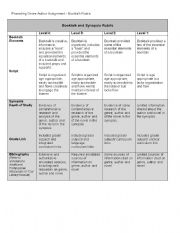 English Worksheet: Book talk Rubric