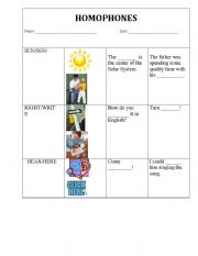 English Worksheet: Homophones_Choose the right/write word!