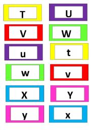 English worksheet: alphabets and singular/plural(T-Z)