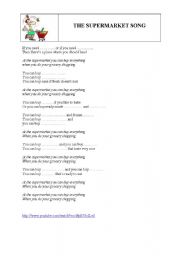 English Worksheet: The Supermarket song