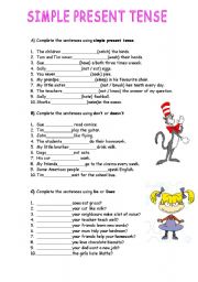 English Worksheet: SMPLE PRESENT TENSE