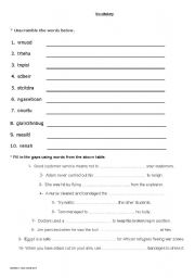 English worksheet: Vocabulary