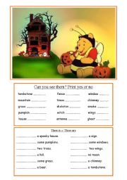 English Worksheet: Halloween 2 pages