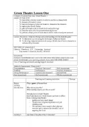 English Worksheet: Greek Theatre lesson 11-12